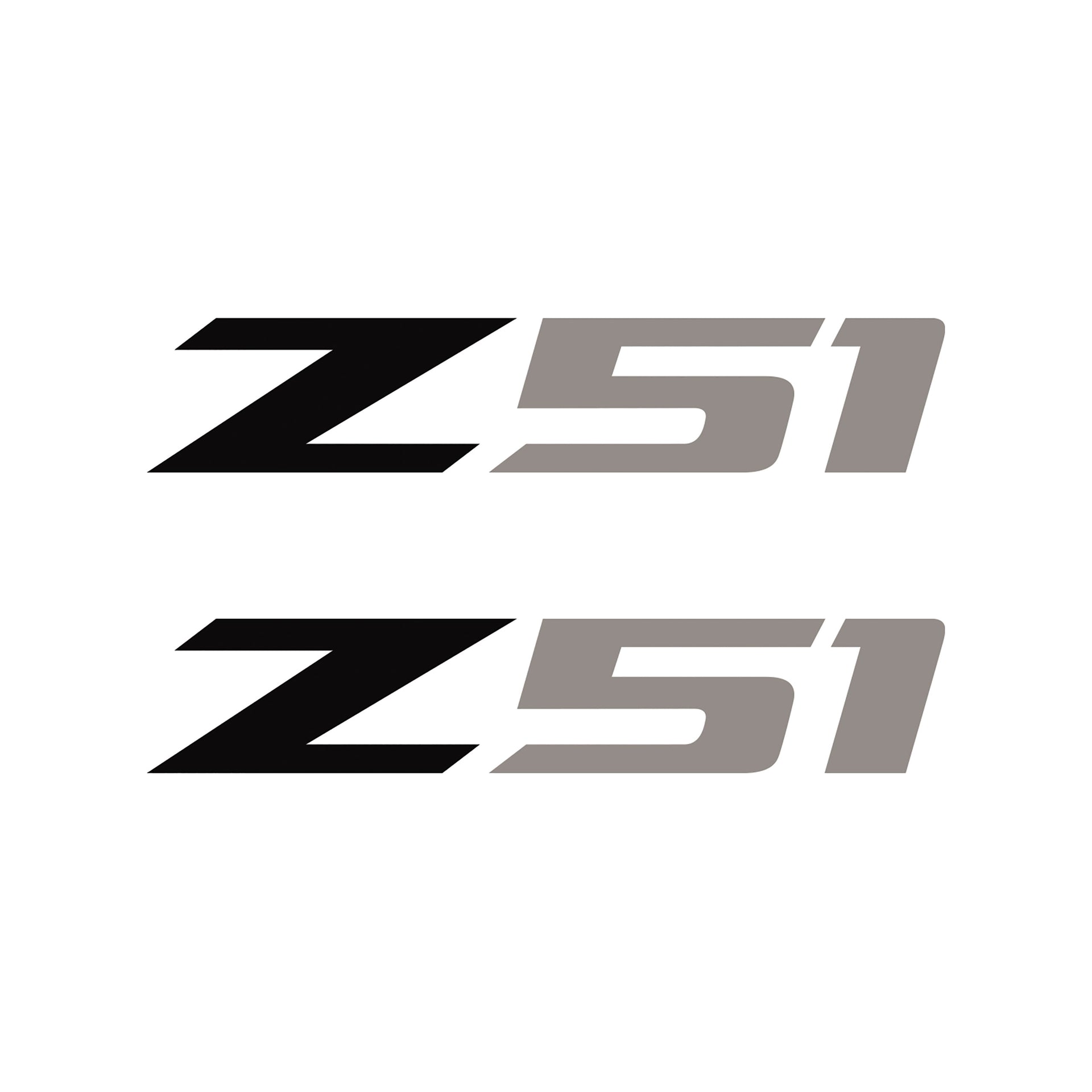 2005-2019 Corvette Z51 Fender Vent Decals - Pair - Gloss Black Z/Gloss Silver 51 - Small - CA-75124-Corvette-Store-Online