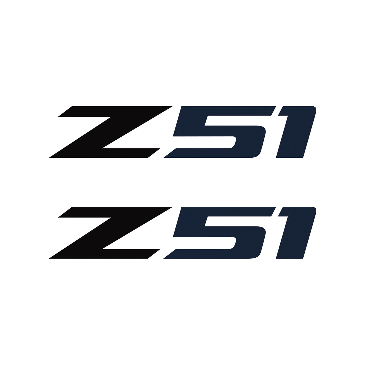 2005-2019 Corvette Z51 Fender Vent Decals - Pair - Gloss Black Z/Gloss Blue 51 - Small - CA-75125-Corvette-Store-Online