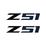 2005-2019 Corvette Z51 Fender Vent Decals - Pair - Gloss Black Z/Gloss Blue 51 - Small - CA-75125-Corvette-Store-Online