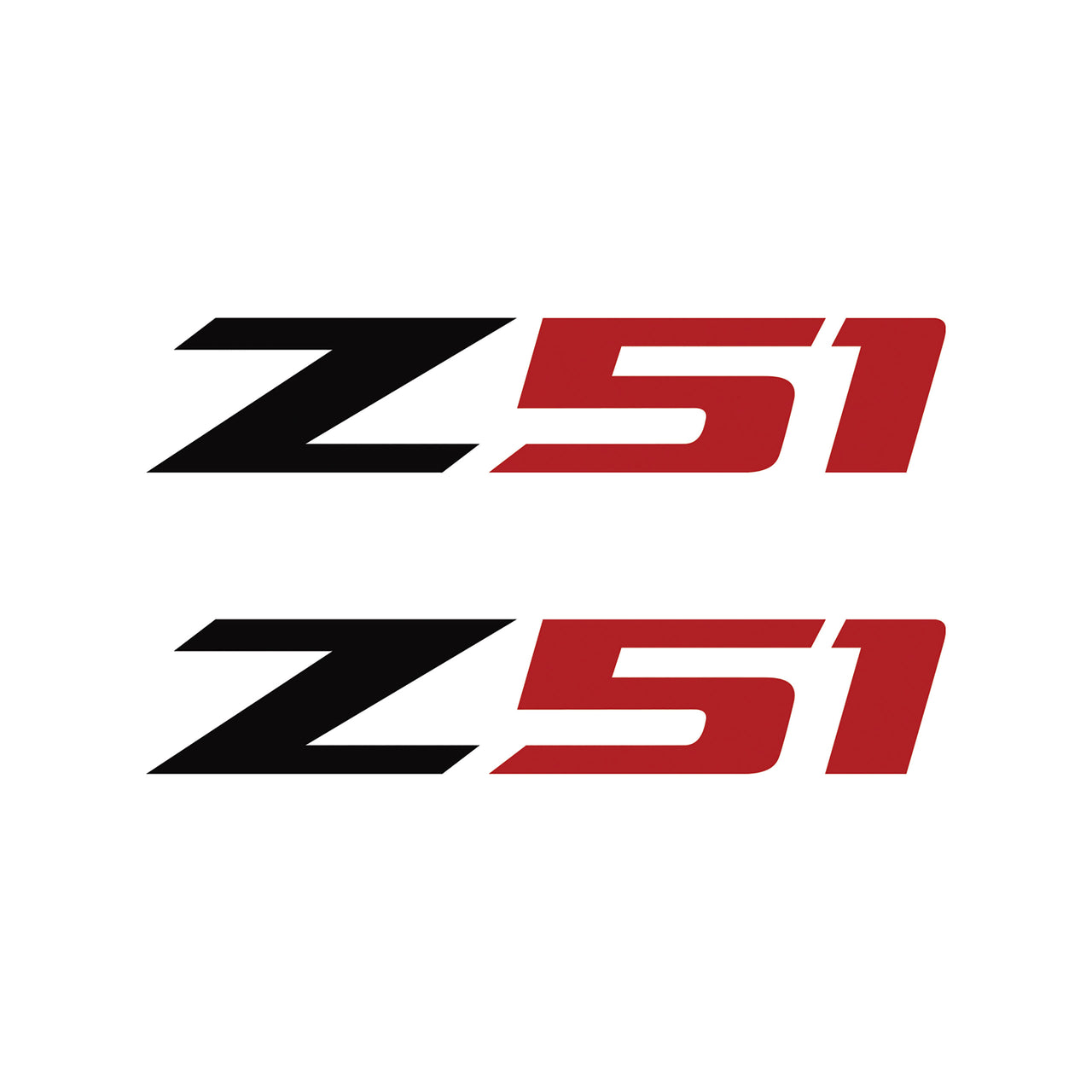 2005-2019 Corvette Z51 Fender Vent Decals - Pair - Gloss Black Z/Matte Red 51 - Medium - CA-75127-Corvette-Store-Online