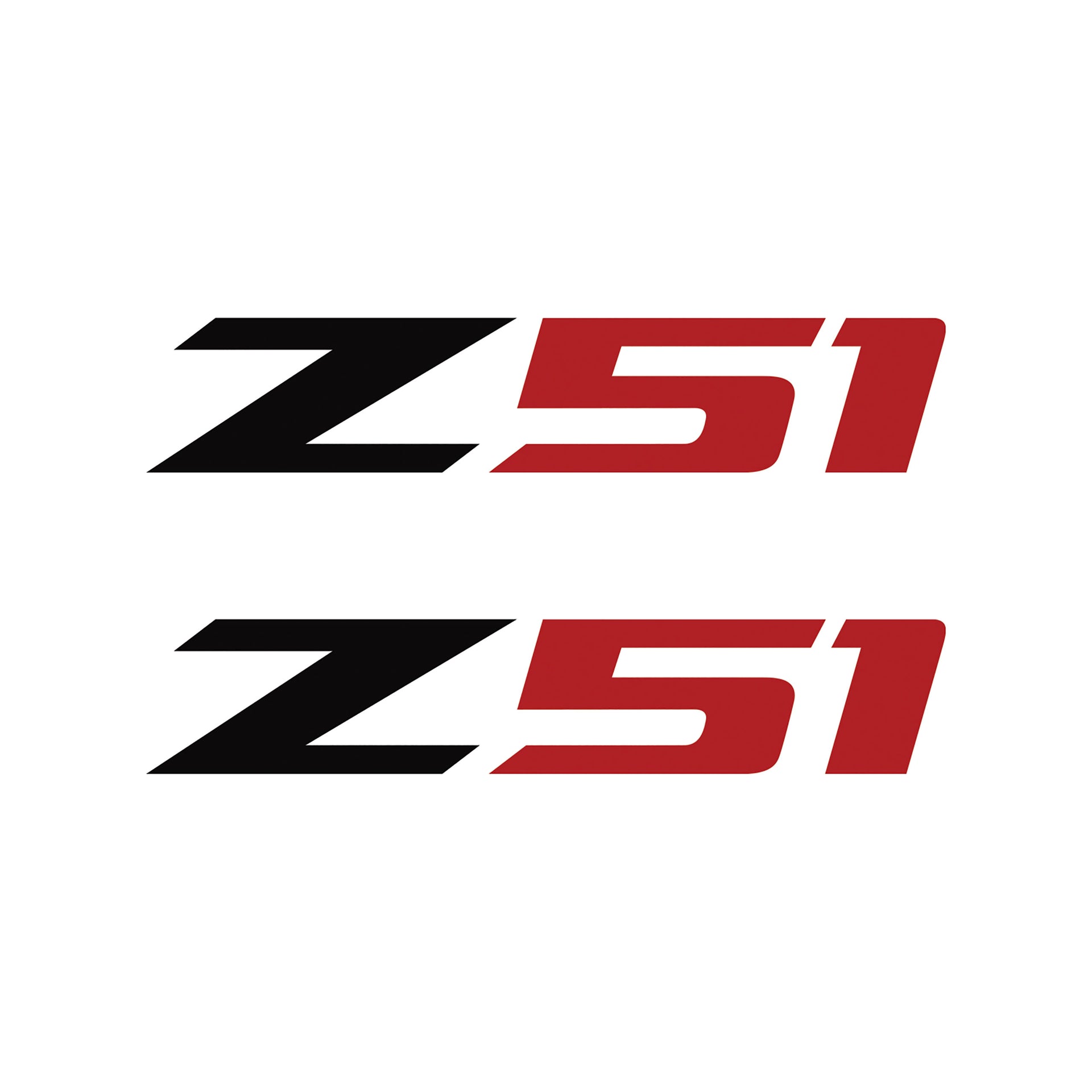 2005-2019 Corvette Z51 Fender Vent Decals - Pair - Gloss Black Z/Matte Red 51 - Medium - CA-75127-Corvette-Store-Online