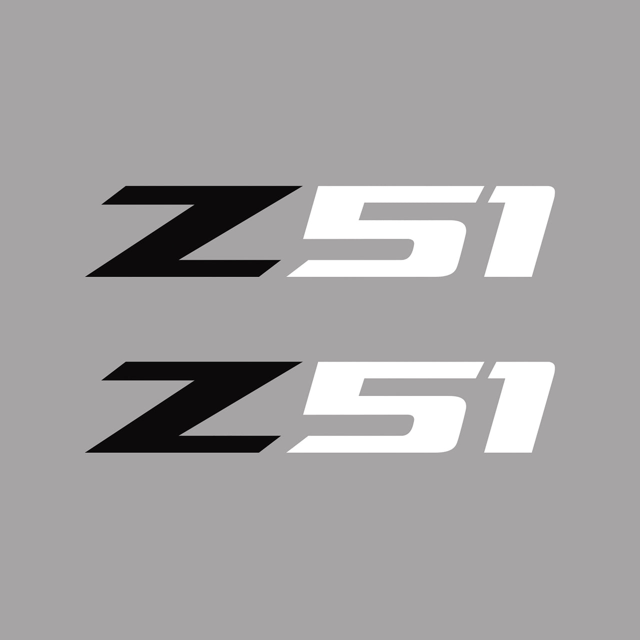 2005-2019 Corvette Z51 Fender Vent Decals - Pair - Gloss Black Z/Matte White 51 - Small - CA-75128-Corvette-Store-Online
