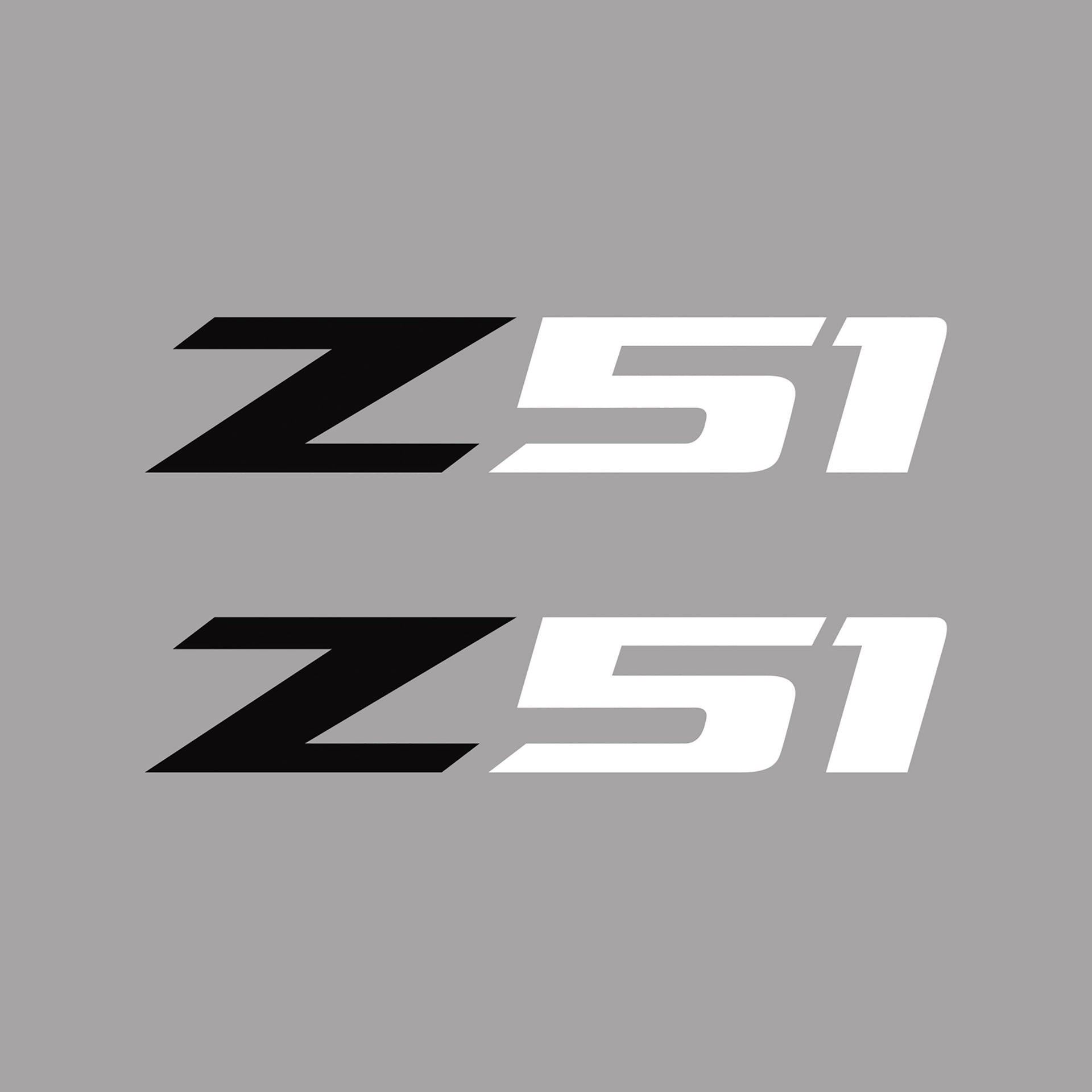 2005-2019 Corvette Z51 Fender Vent Decals - Pair - Gloss Black Z/Matte White 51 - Small - CA-75128-Corvette-Store-Online