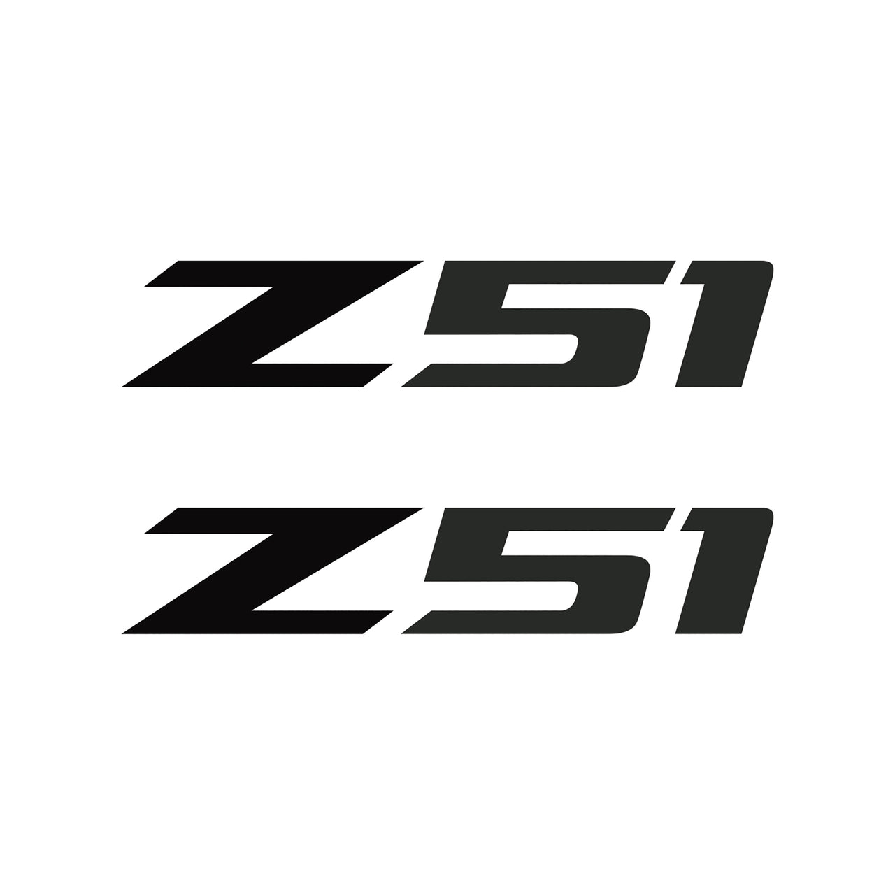 2005-2019 Corvette Z51 Fender Vent Decals - Pair - Gloss Black Z/Matte Dark Gray 51 - Small - CA-75129-Corvette-Store-Online