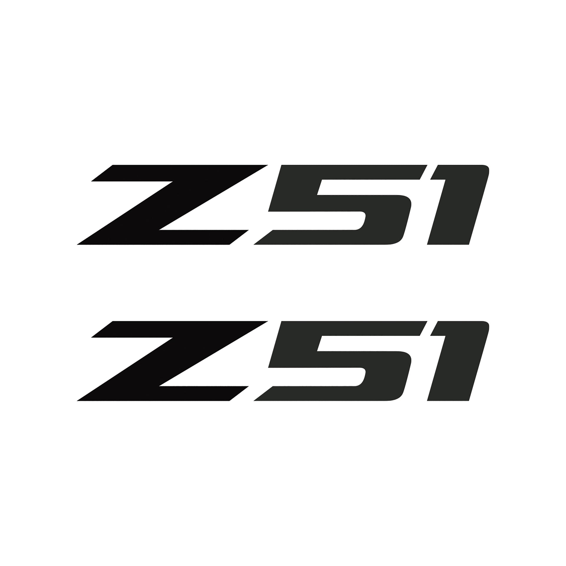 2005-2019 Corvette Z51 Fender Vent Decals - Pair - Gloss Black Z/Matte Dark Gray 51 - Small - CA-75129-Corvette-Store-Online