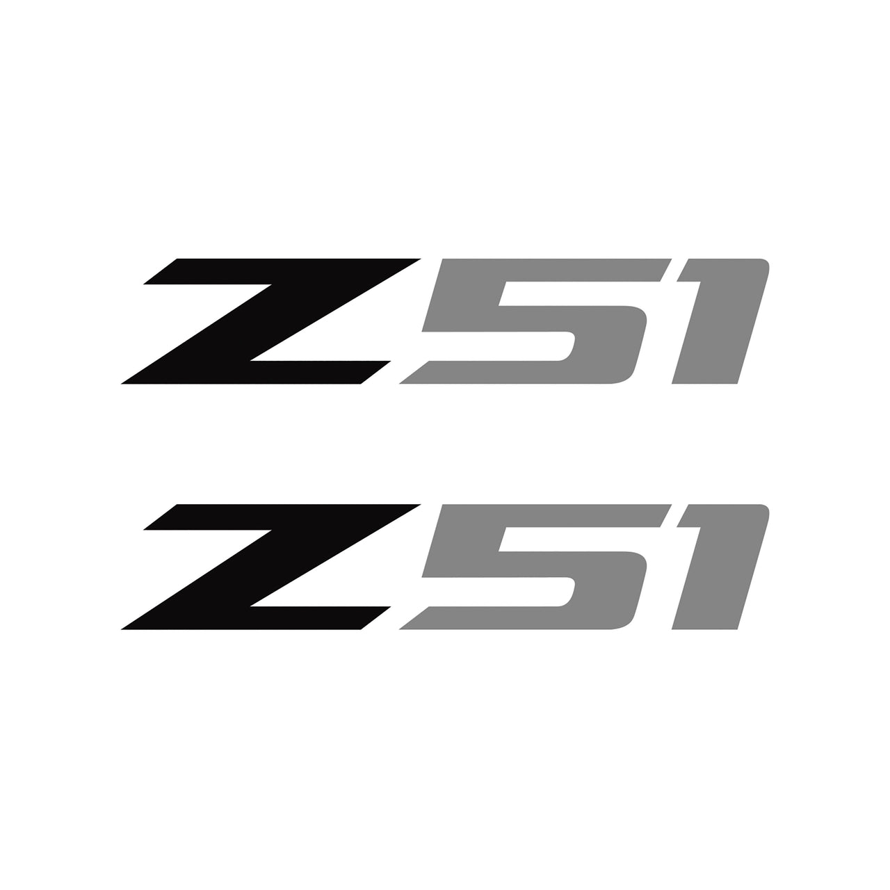 2005-2019 Corvette Z51 Fender Vent Decals - Pair - Gloss Black Z/Matte Gray 51 - Medium - CA-75133-Corvette-Store-Online