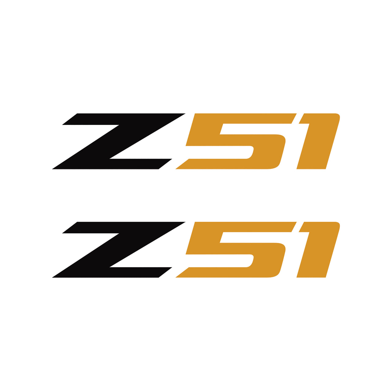 2005-2019 Corvette Z51 Fender Vent Decals - Pair - Gloss Black Z/Matte Orange 51 - Small - CA-75135-Corvette-Store-Online
