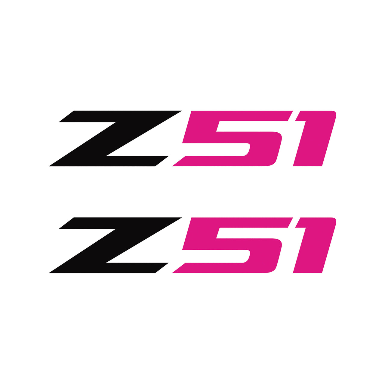 2005-2019 Corvette Z51 Fender Vent Decals - Pair - Gloss Black Z/Matte Pink 51 - Small - CA-75138-Corvette-Store-Online