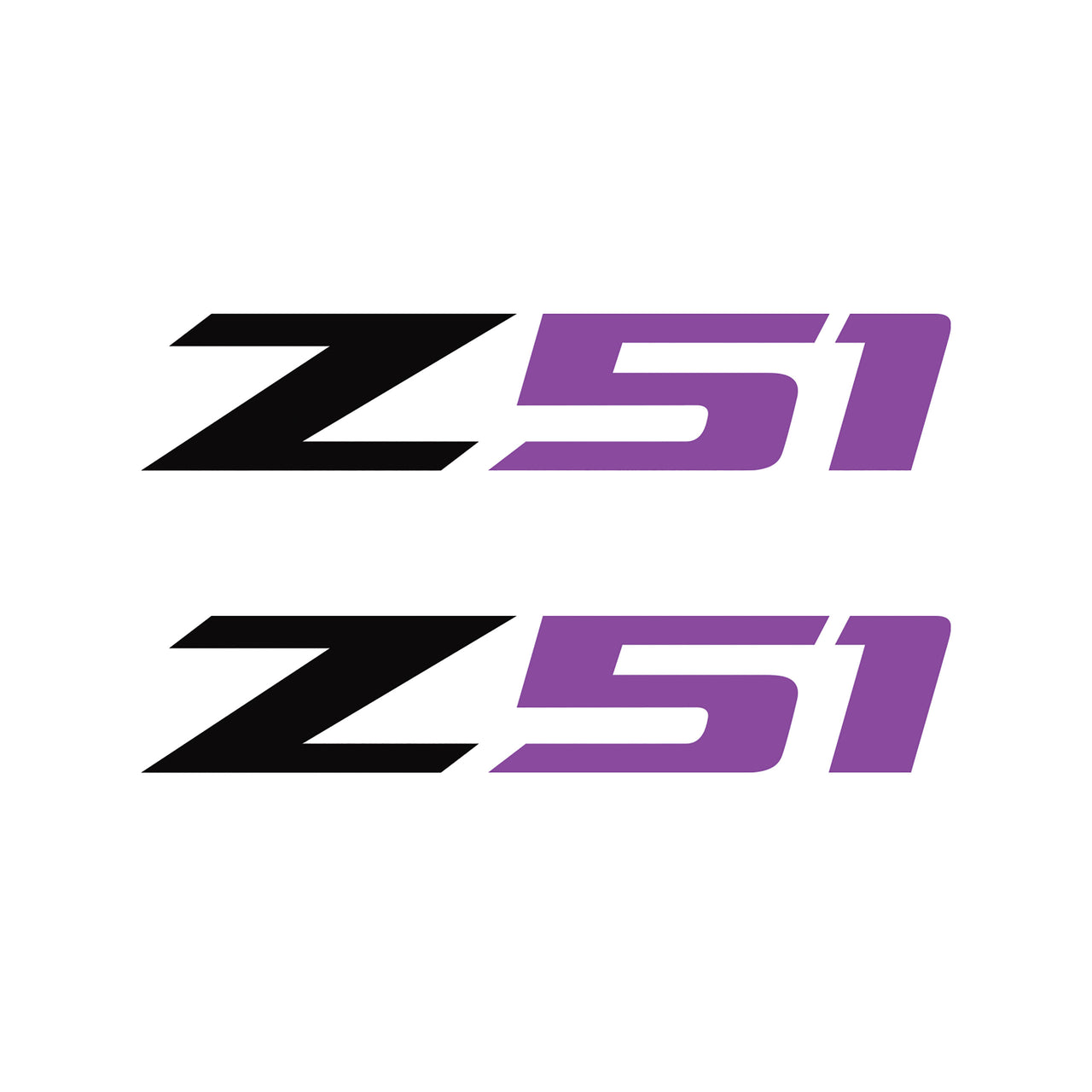 2005-2019 Corvette Z51 Fender Vent Decals - Pair - Gloss Black Z/Matte Purple 51 - Small - CA-75139-Corvette-Store-Online