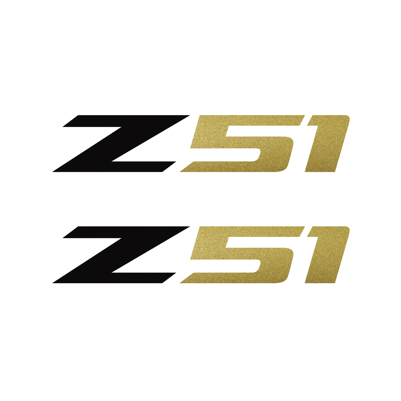 2005-2019 Corvette Z51 Fender Vent Decals - Pair - Gloss Black Z/Matte Metallic Gold 51 - Small - CA-75141-Corvette-Store-Online