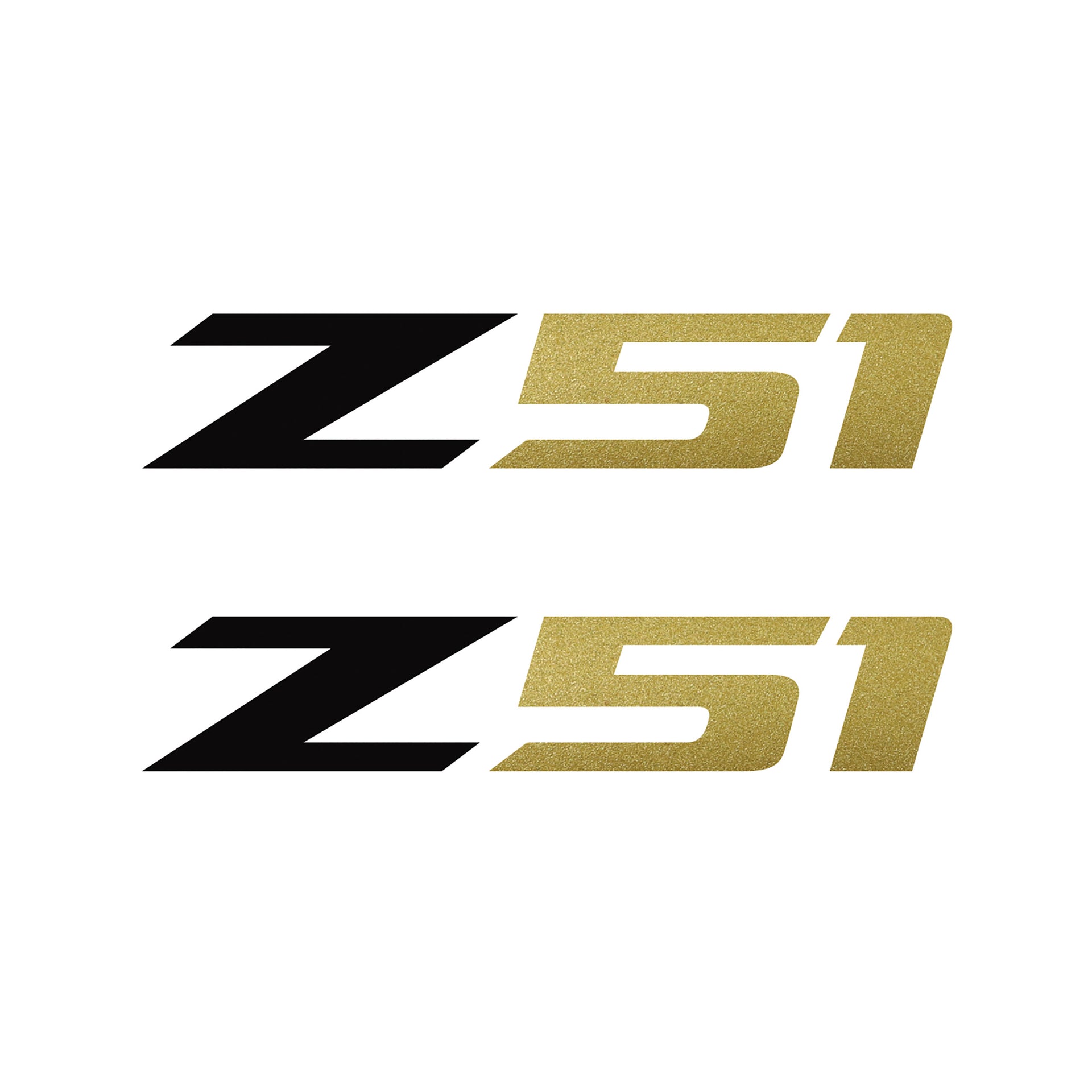 2005-2019 Corvette Z51 Fender Vent Decals - Pair - Gloss Black Z/Matte Metallic Gold 51 - Small - CA-75141-Corvette-Store-Online