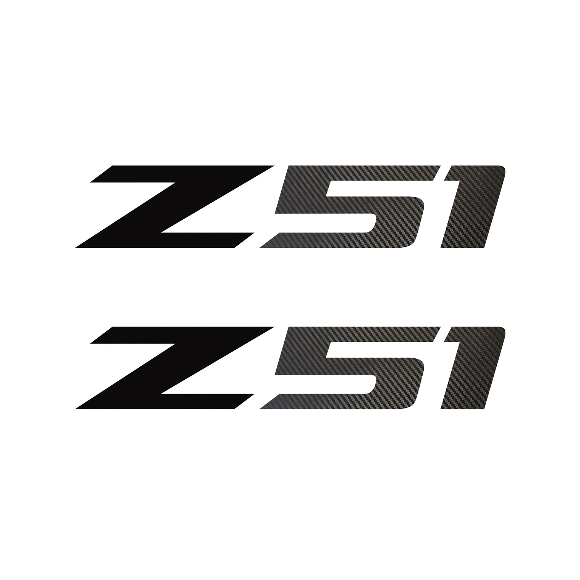 2005-2019 Corvette Z51 Fender Vent Decals - Pair - Gloss Black Z/Black Gloss Carbon Fiber 51 - SM - CA-75142-Corvette-Store-Online