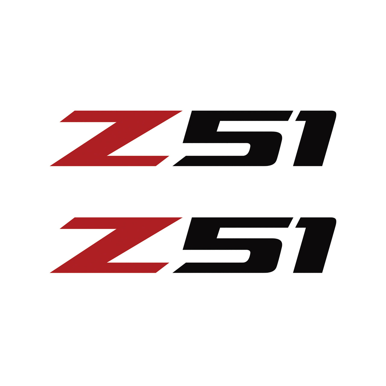 2005-2019 Corvette Z51 Fender Vent Decals - Pair - Gloss Red Z/Gloss Black 51 - Medium - CA-75145-Corvette-Store-Online