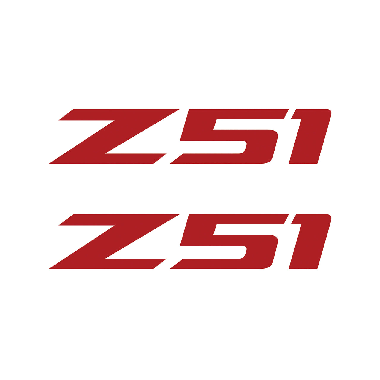 2005-2019 Corvette Z51 Fender Vent Decals - Pair - Gloss Red Z/Gloss Red 51 - Small - CA-75147-Corvette-Store-Online