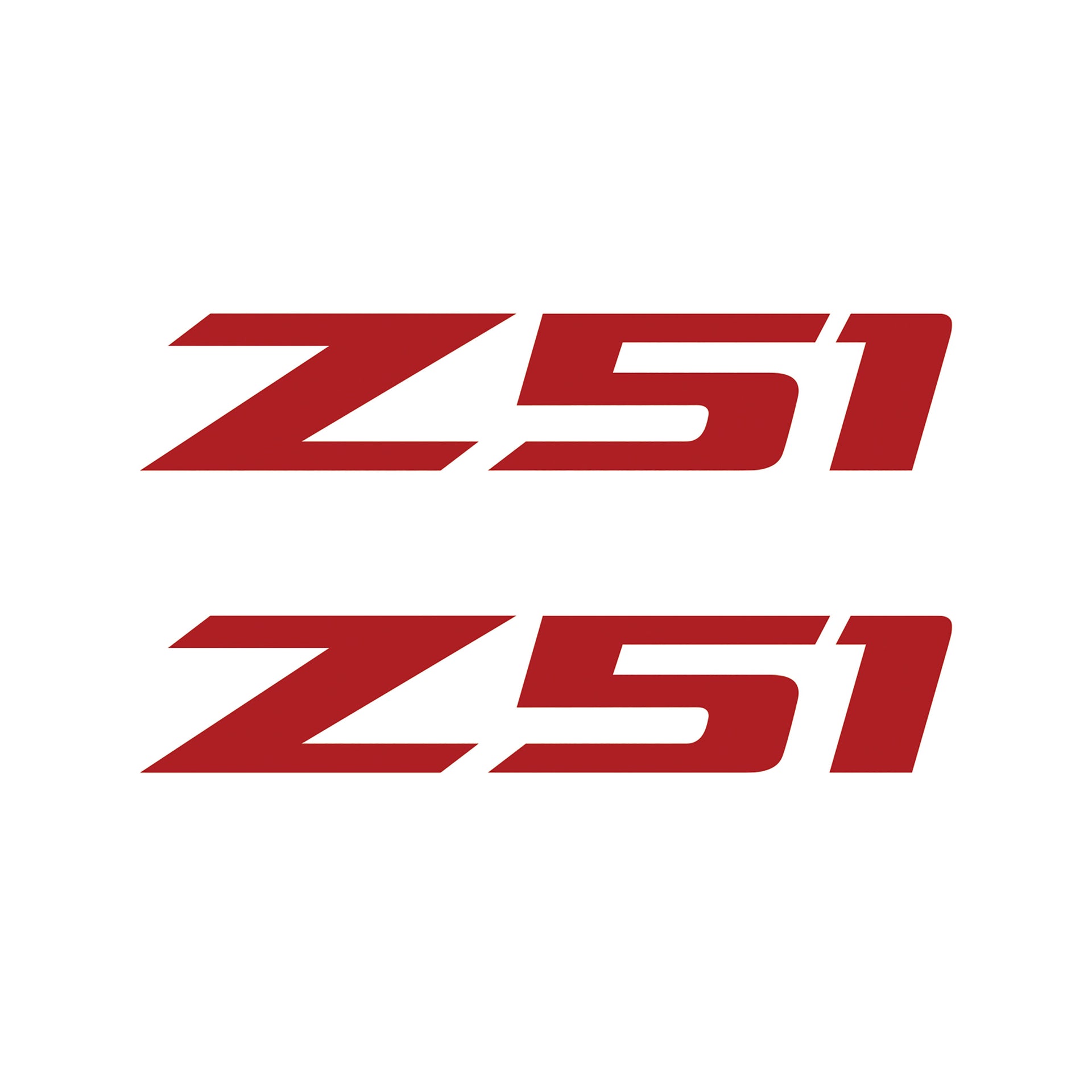 2005-2019 Corvette Z51 Fender Vent Decals - Pair - Gloss Red Z/Gloss Red 51 - Small - CA-75147-Corvette-Store-Online