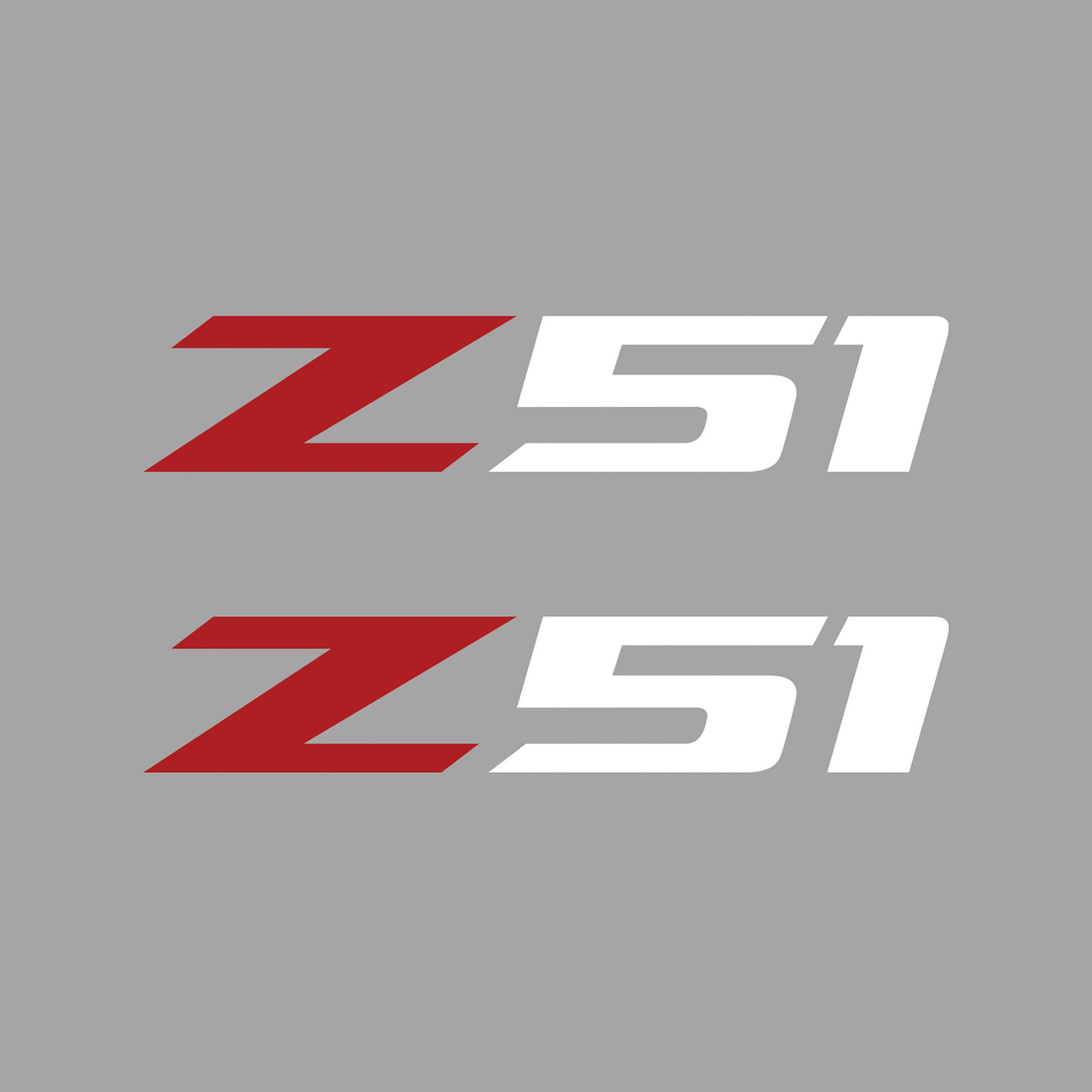 2005-2019 Corvette Z51 Fender Vent Decals - Pair - Gloss Red Z/Gloss White 51 - Medium - CA-75149-Corvette-Store-Online