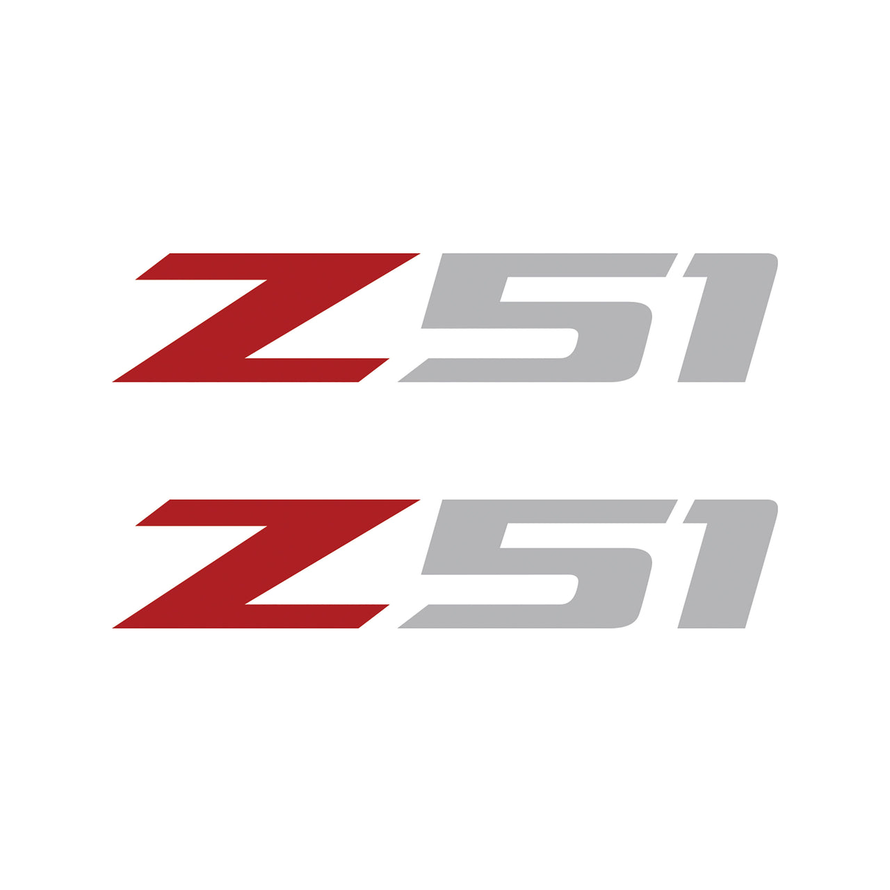 2005-2019 Corvette Z51 Fender Vent Decals - Pair - Gloss Red Z/Gloss Gray 51 - Small - CA-75154-Corvette-Store-Online