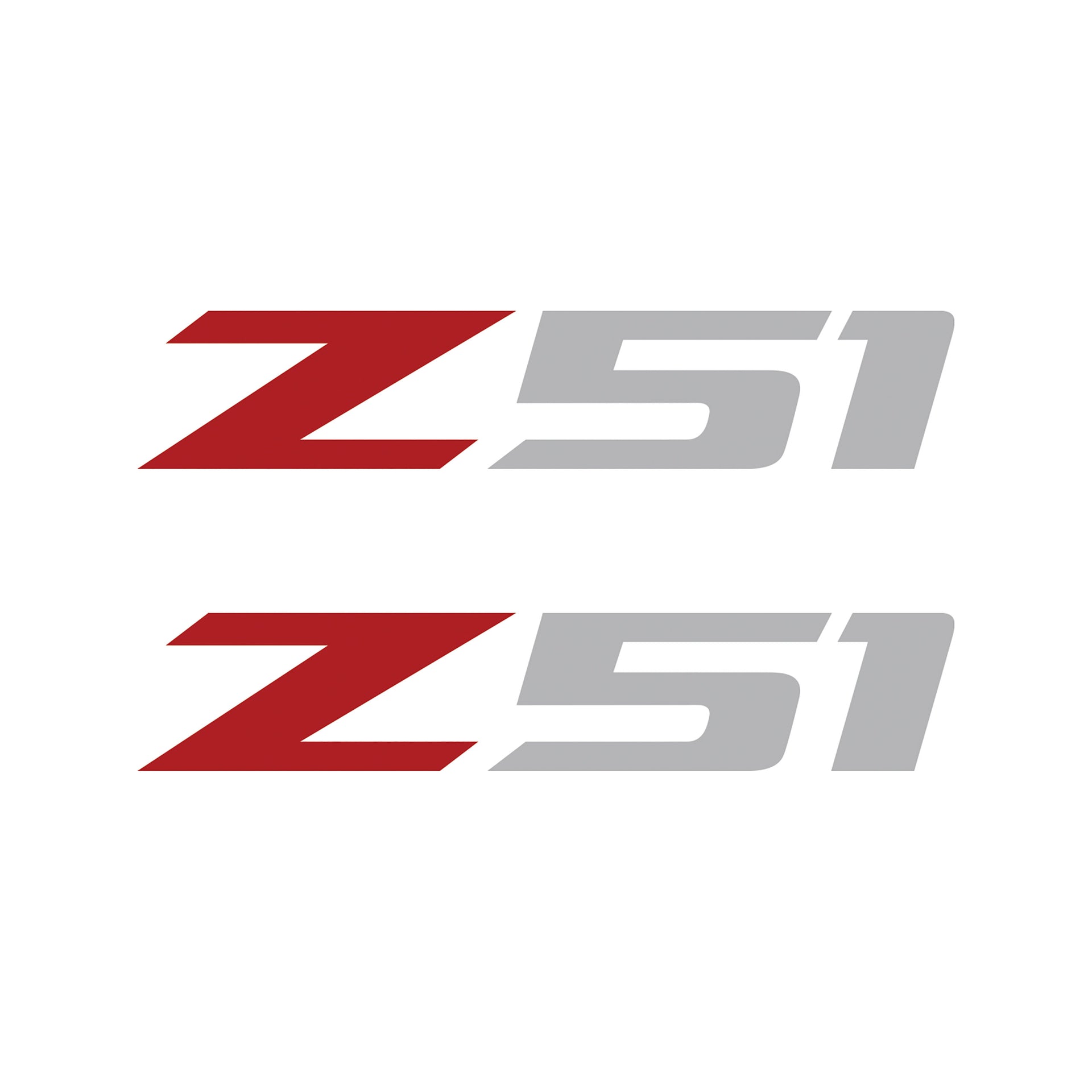 2005-2019 Corvette Z51 Fender Vent Decals - Pair - Gloss Red Z/Gloss Gray 51 - Small - CA-75154-Corvette-Store-Online