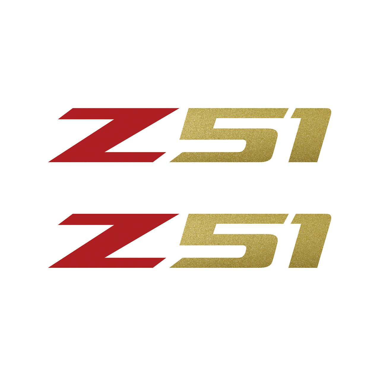 2005-2019 Corvette Z51 Fender Vent Decals - Pair - Gloss Red Z/Gloss Metallic Gold 51 - Small - CA-75160-Corvette-Store-Online