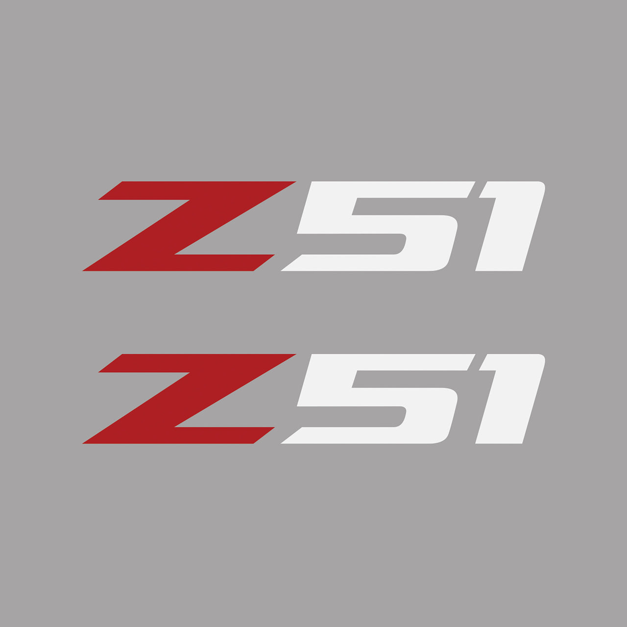 2005-2019 Corvette Z51 Fender Vent Decals - Pair - Gloss Red Z/Matte White 51 - Small - CA-75162-Corvette-Store-Online