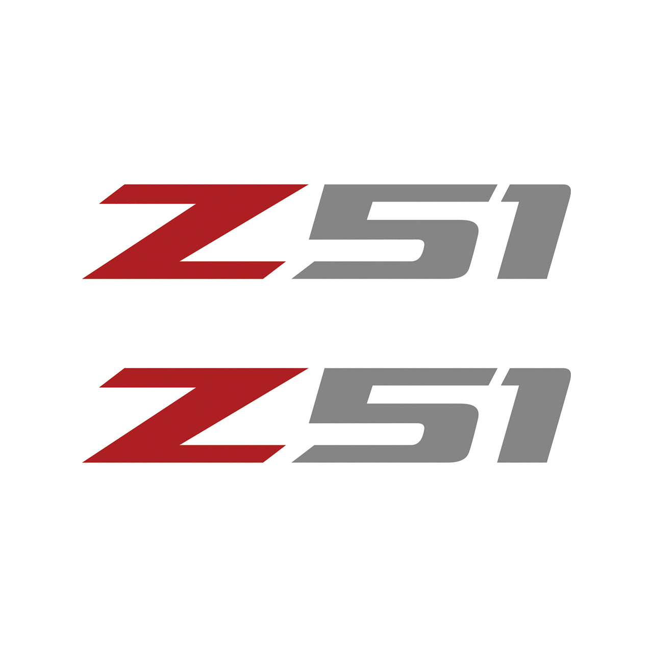 2005-2019 Corvette Z51 Fender Vent Decals - Pair - Gloss Red Z/Matte Gray 51 - Medium - CA-75165-Corvette-Store-Online