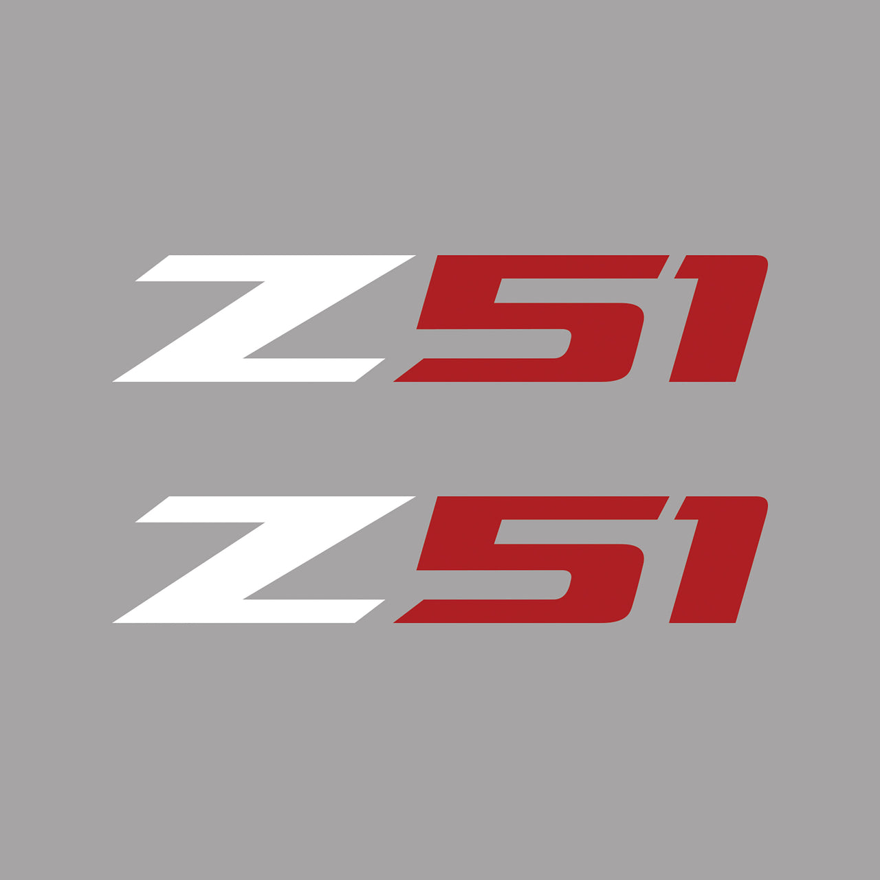 2005-2019 Corvette Z51 Fender Vent Decals - Pair - Gloss White Z/Gloss Red 51 - Small - CA-75167-Corvette-Store-Online