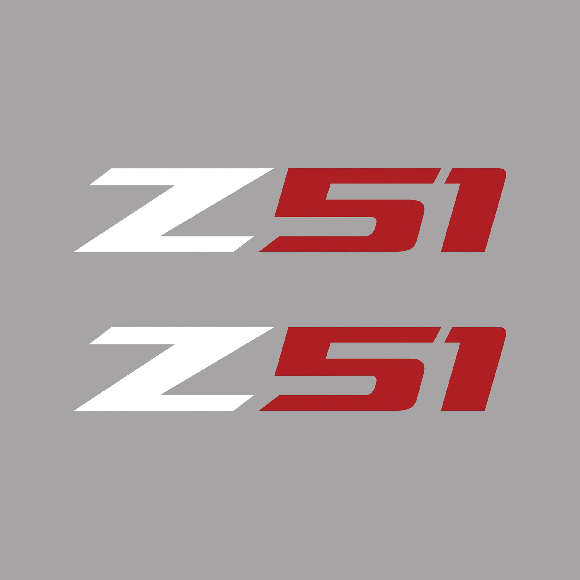 2005-2019 Corvette Z51 Fender Vent Decals - Pair - Gloss White Z/Gloss Red 51 - Small - CA-75167-Corvette-Store-Online