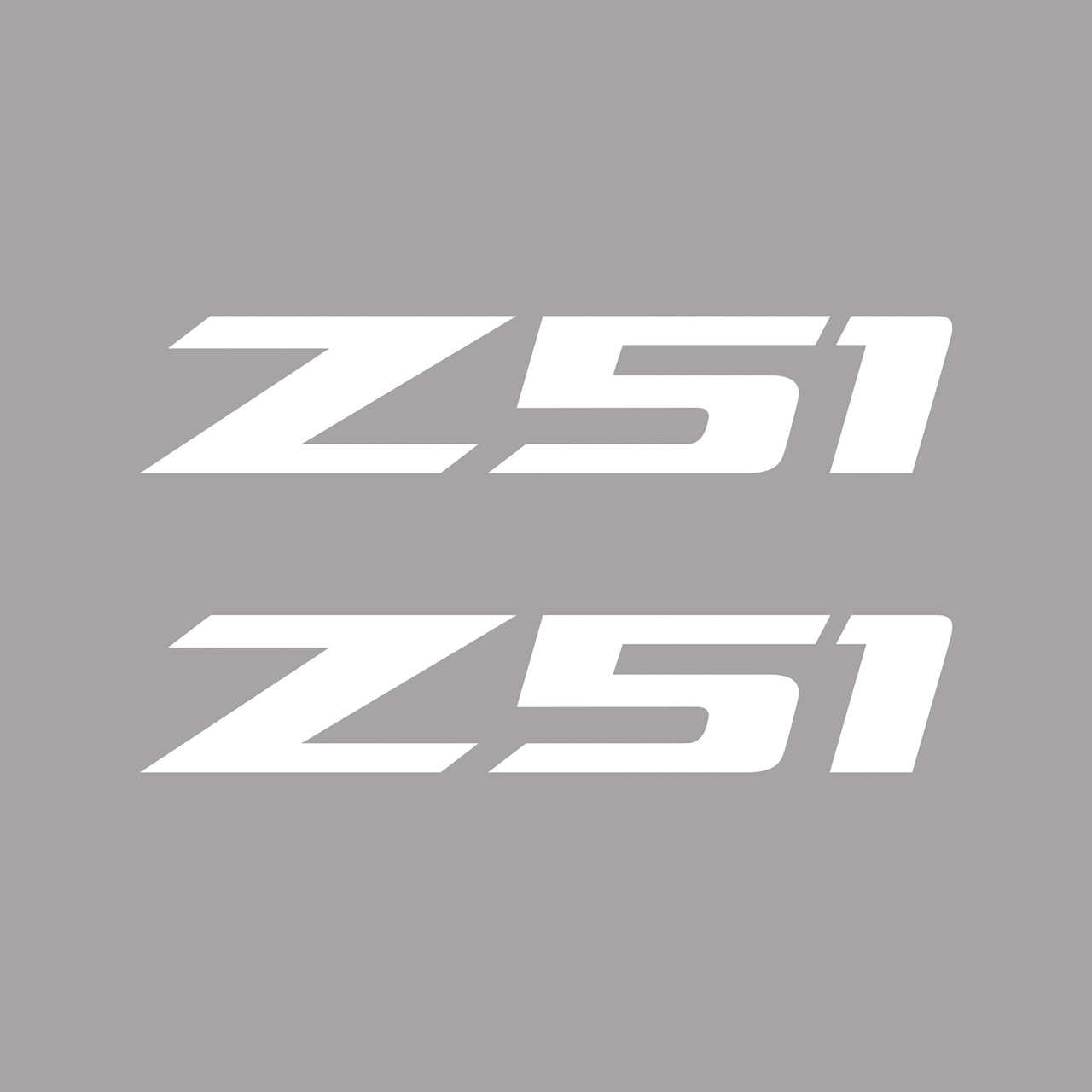2005-2019 Corvette Z51 Fender Vent Decals - Pair - Gloss White Z/Gloss White 51 - Medium - CA-75170-Corvette-Store-Online