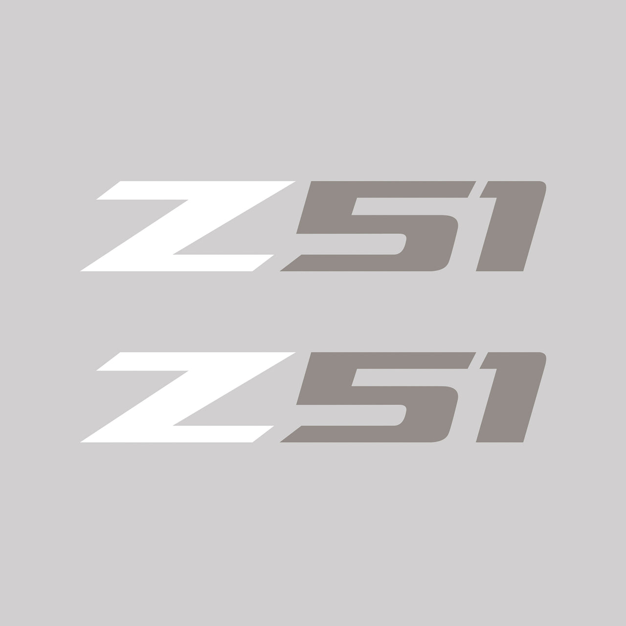 2005-2019 Corvette Z51 Fender Vent Decals - Pair - Gloss White Z/Gloss Silver 51 - Small - CA-75171-Corvette-Store-Online
