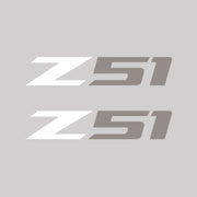 2005-2019 Corvette Z51 Fender Vent Decals - Pair - Gloss White Z/Gloss Silver 51 - Small - CA-75171-Corvette-Store-Online
