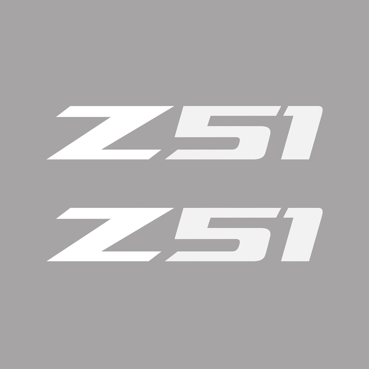 2005-2019 Corvette Z51 Fender Vent Decals - Pair - Gloss White Z/Matte White 51 - Medium - CA-75172-Corvette-Store-Online