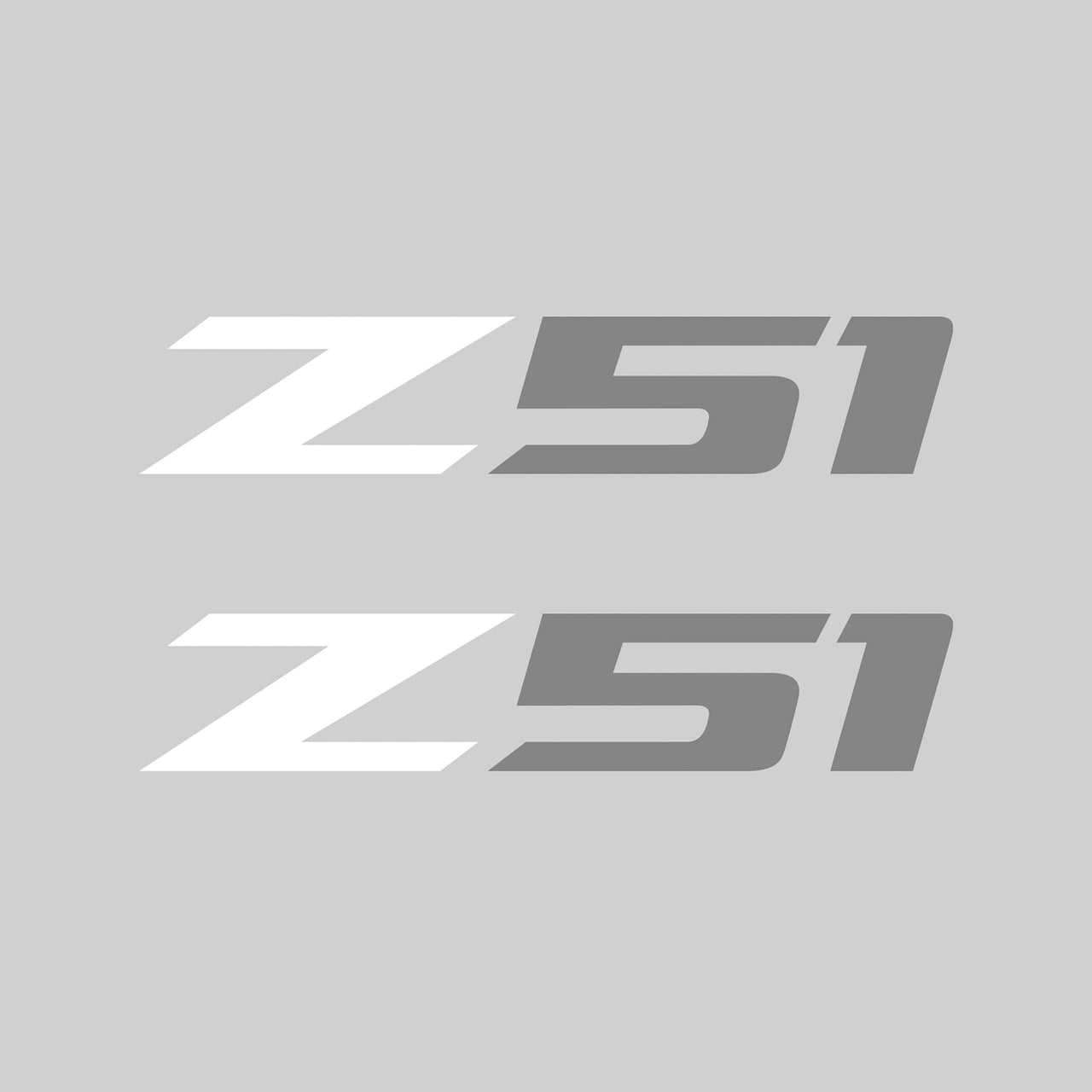 2005-2019 Corvette Z51 Fender Vent Decals - Pair - Gloss White Z/Matte Gray 51 - Small - CA-75173-Corvette-Store-Online