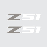 2005-2019 Corvette Z51 Fender Vent Decals - Pair - Gloss Silver Z/Gloss White 51 - Small - CA-75174-Corvette-Store-Online