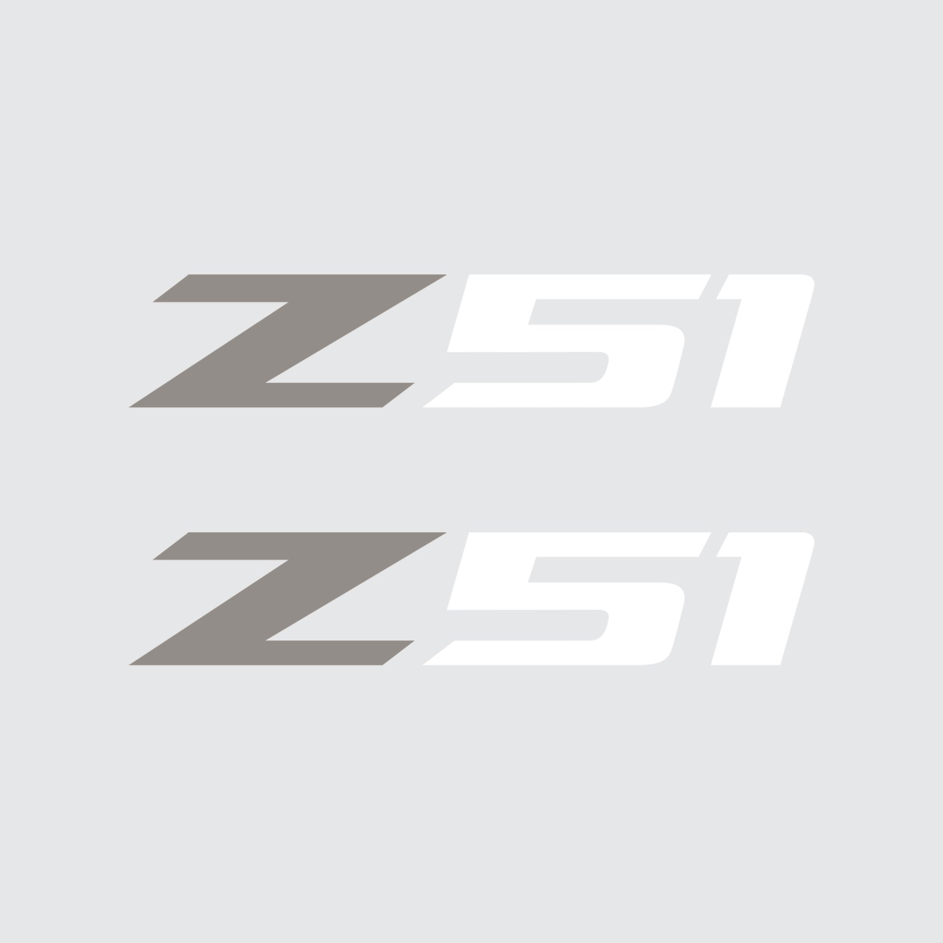2005-2019 Corvette Z51 Fender Vent Decals - Pair - Gloss Silver Z/Gloss White 51 - Small - CA-75174-Corvette-Store-Online