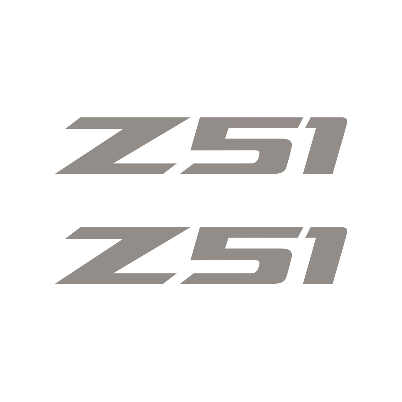 2005-2019 Corvette Z51 Fender Vent Decals - Pair - Gloss Silver Z/Gloss Silver 51 - Small - CA-75175-Corvette-Store-Online