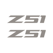 2005-2019 Corvette Z51 Fender Vent Decals - Pair - Gloss Silver Z/Gloss Silver 51 - Small - CA-75175-Corvette-Store-Online