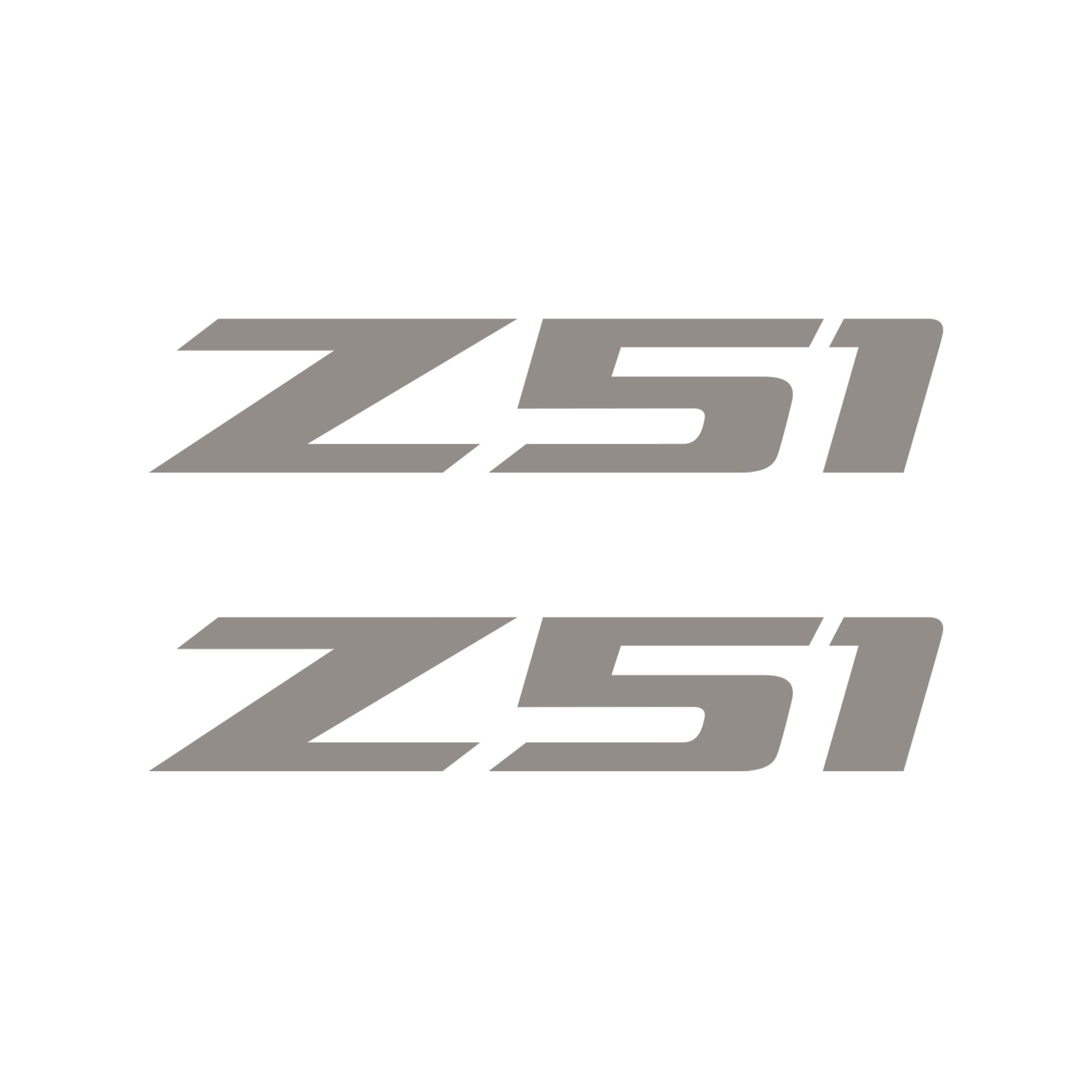 2005-2019 Corvette Z51 Fender Vent Decals - Pair - Gloss Silver Z/Gloss Silver 51 - Small - CA-75175-Corvette-Store-Online