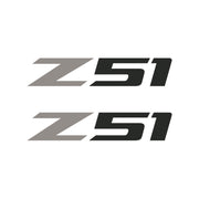 2005-2019 Corvette Z51 Fender Vent Decals - Pair - Gloss Silver Z/Matte Dark Gray 51 - Medium - CA-75176-Corvette-Store-Online
