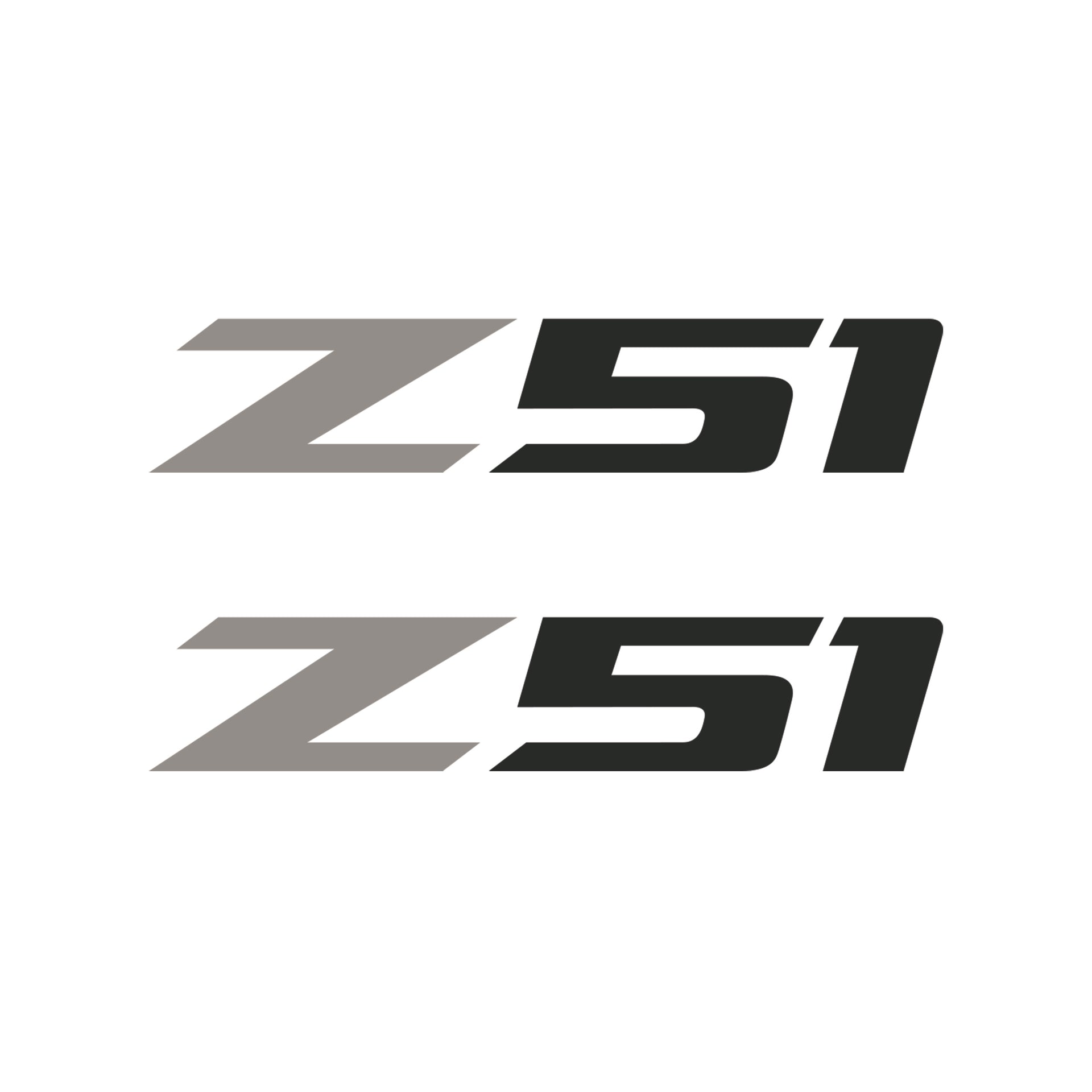 2005-2019 Corvette Z51 Fender Vent Decals - Pair - Gloss Silver Z/Matte Dark Gray 51 - Medium - CA-75176-Corvette-Store-Online