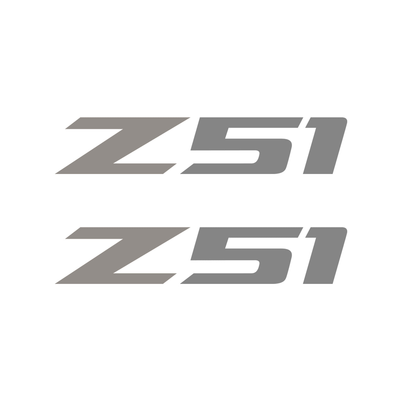 2005-2019 Corvette Z51 Fender Vent Decals - Pair - Gloss Silver Z/Matte Gray 51 - Small - CA-75177-Corvette-Store-Online
