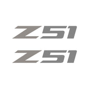 2005-2019 Corvette Z51 Fender Vent Decals - Pair - Gloss Silver Z/Matte Gray 51 - Medium - CA-75178-Corvette-Store-Online