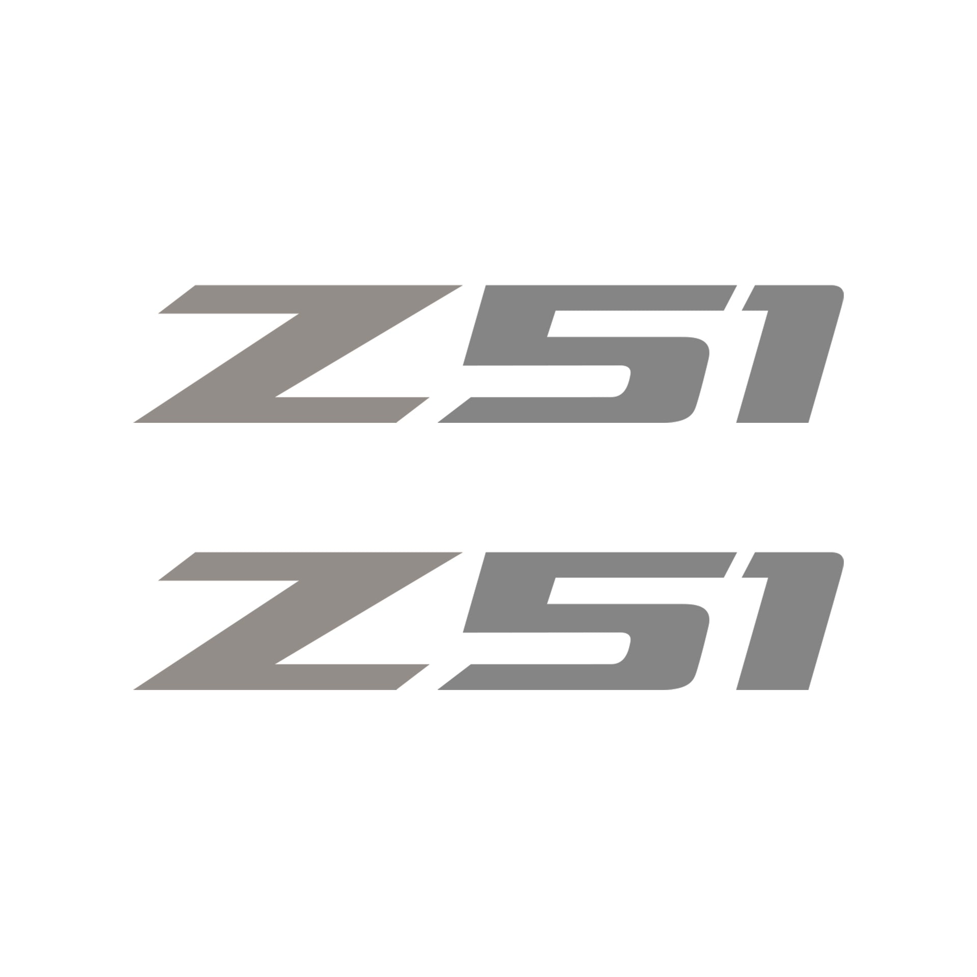 2005-2019 Corvette Z51 Fender Vent Decals - Pair - Gloss Silver Z/Matte Gray 51 - Medium - CA-75178-Corvette-Store-Online