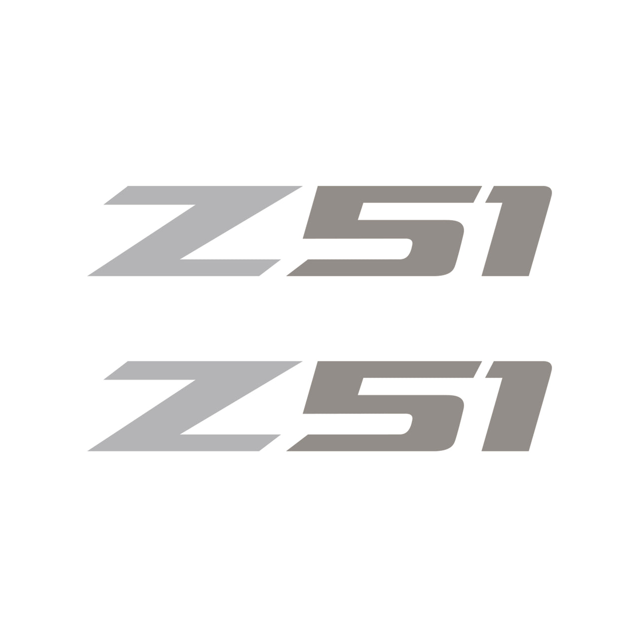 2005-2019 Corvette Z51 Fender Vent Decals - Pair - Gloss Gray Z/Gloss Silver 51 - Small - CA-75181-Corvette-Store-Online