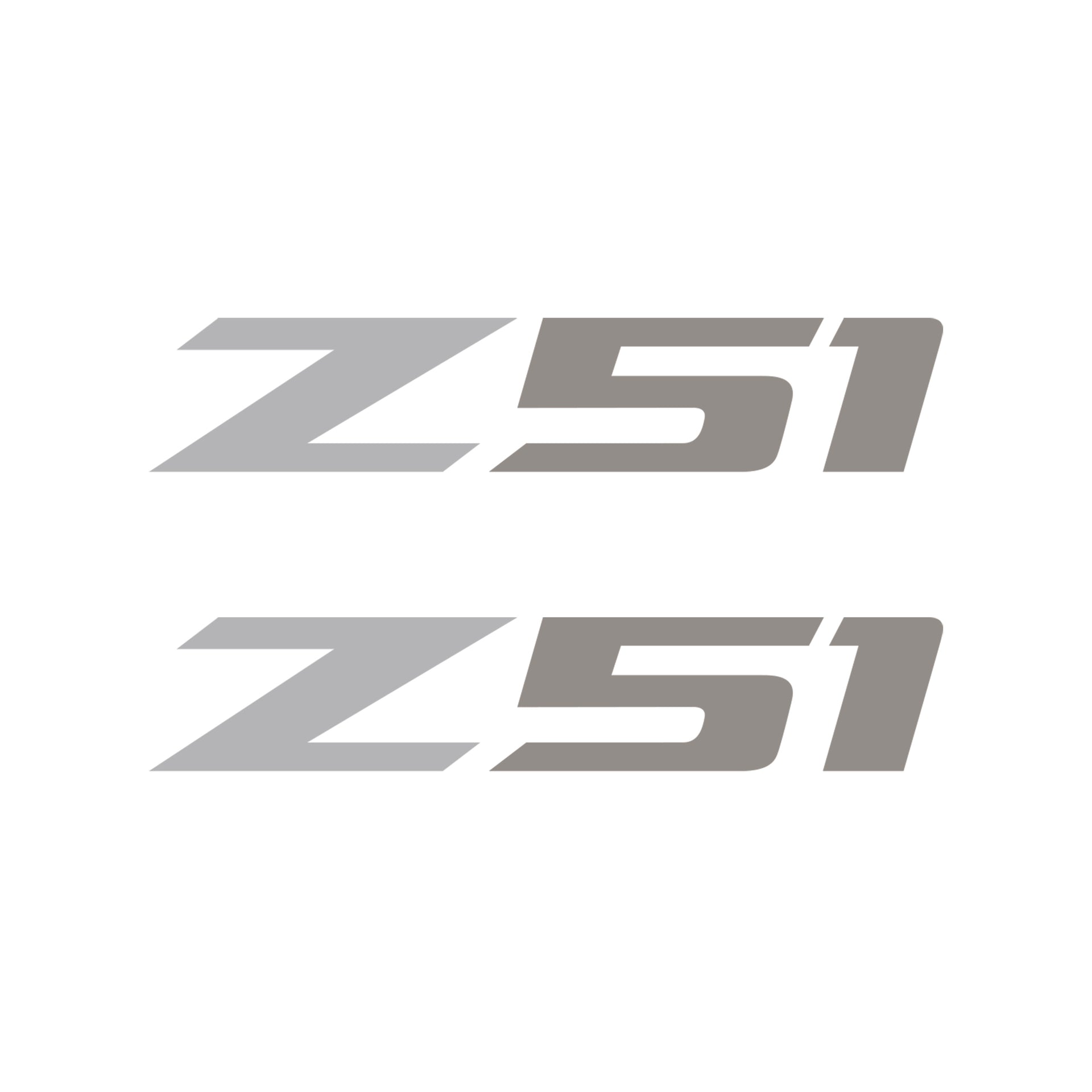 2005-2019 Corvette Z51 Fender Vent Decals - Pair - Gloss Gray Z/Gloss Silver 51 - Small - CA-75181-Corvette-Store-Online