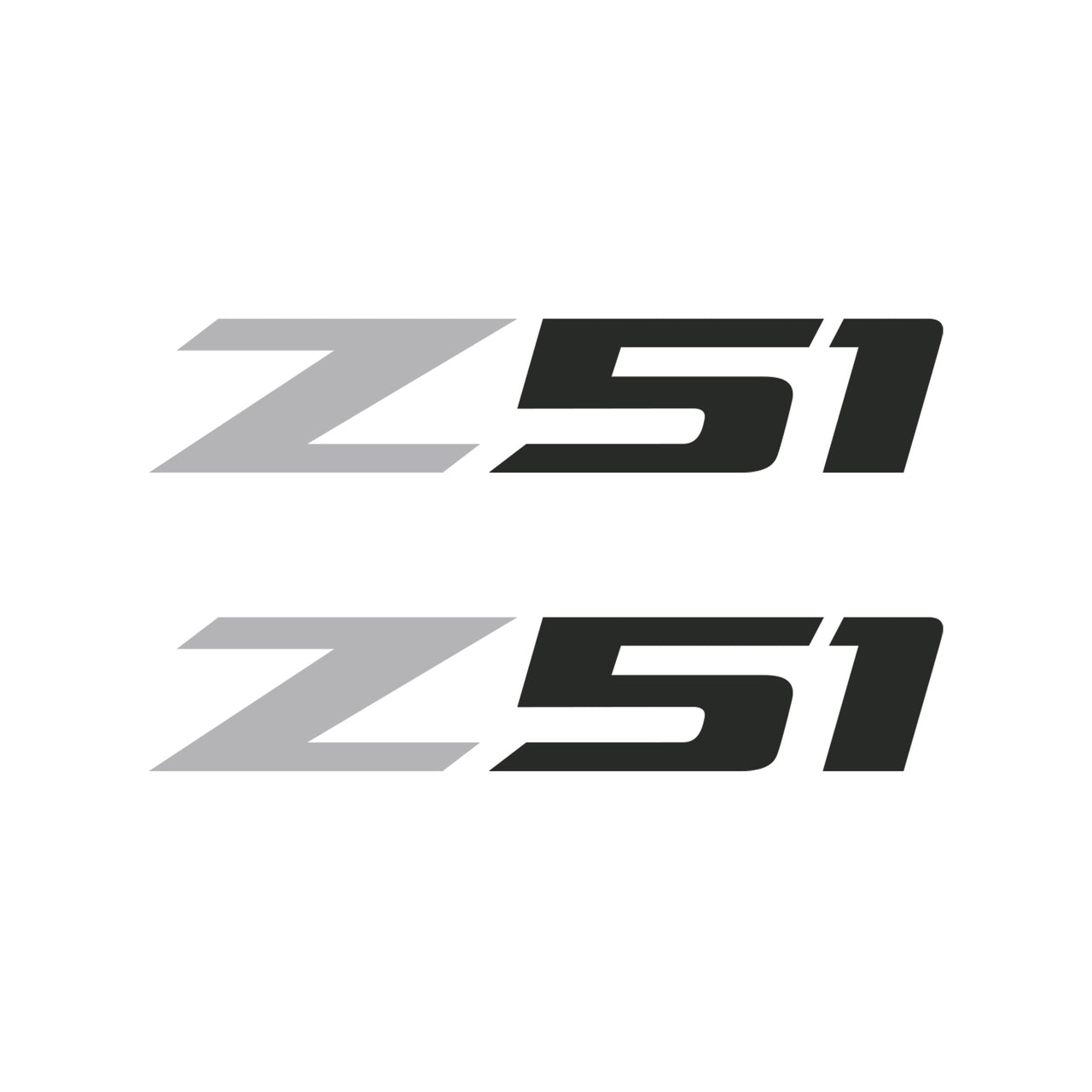 2005-2019 Corvette Z51 Fender Vent Decals - Pair - Gloss Gray Z/Matte Dark Gray 51 - Small - CA-75183-Corvette-Store-Online
