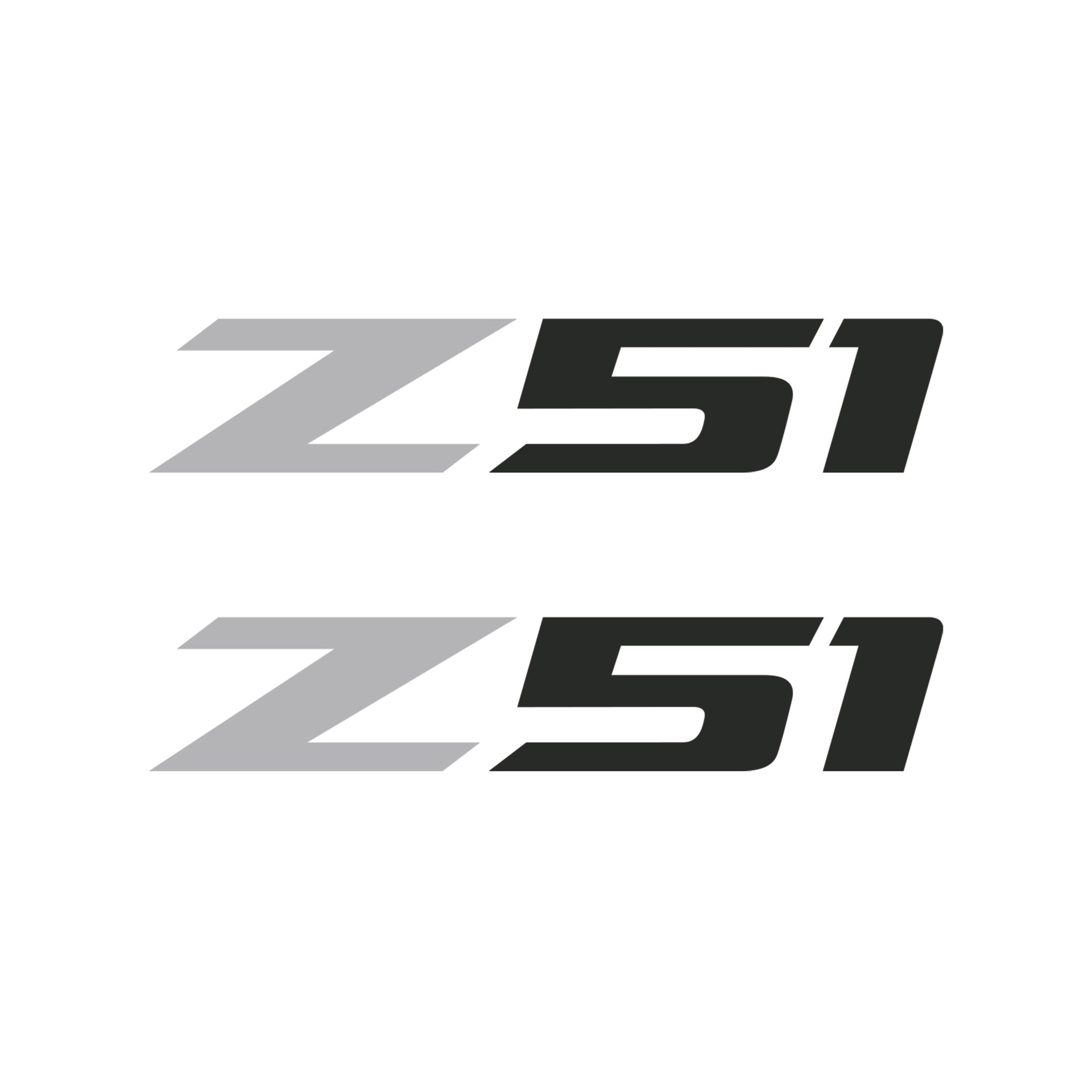 2005-2019 Corvette Z51 Fender Vent Decals - Pair - Gloss Gray Z/Matte Dark Gray 51 - Small - CA-75183-Corvette-Store-Online