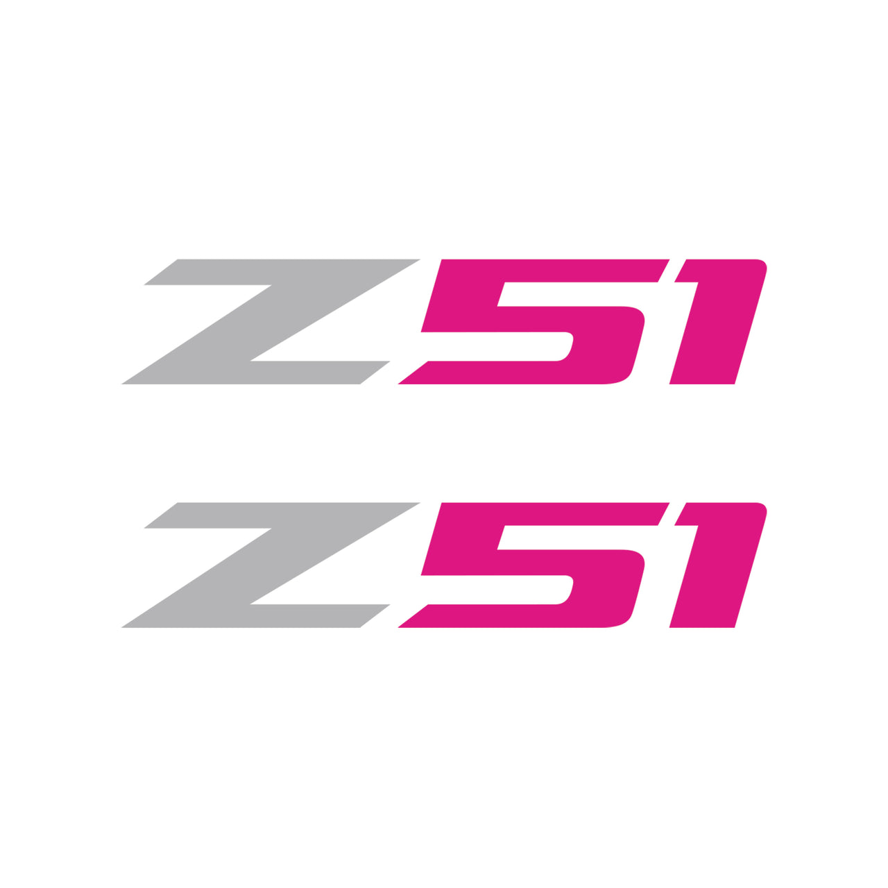 2005-2019 Corvette Z51 Fender Vent Decals - Pair - Gloss Gray Z/Matte Pink 51 - Small - CA-75184-Corvette-Store-Online