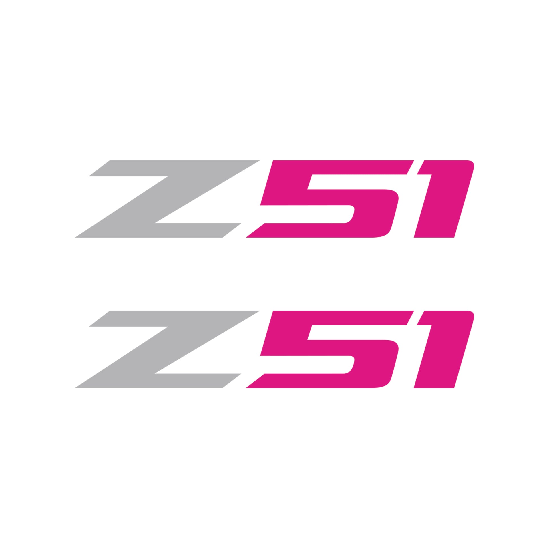 2005-2019 Corvette Z51 Fender Vent Decals - Pair - Gloss Gray Z/Matte Pink 51 - Small - CA-75184-Corvette-Store-Online