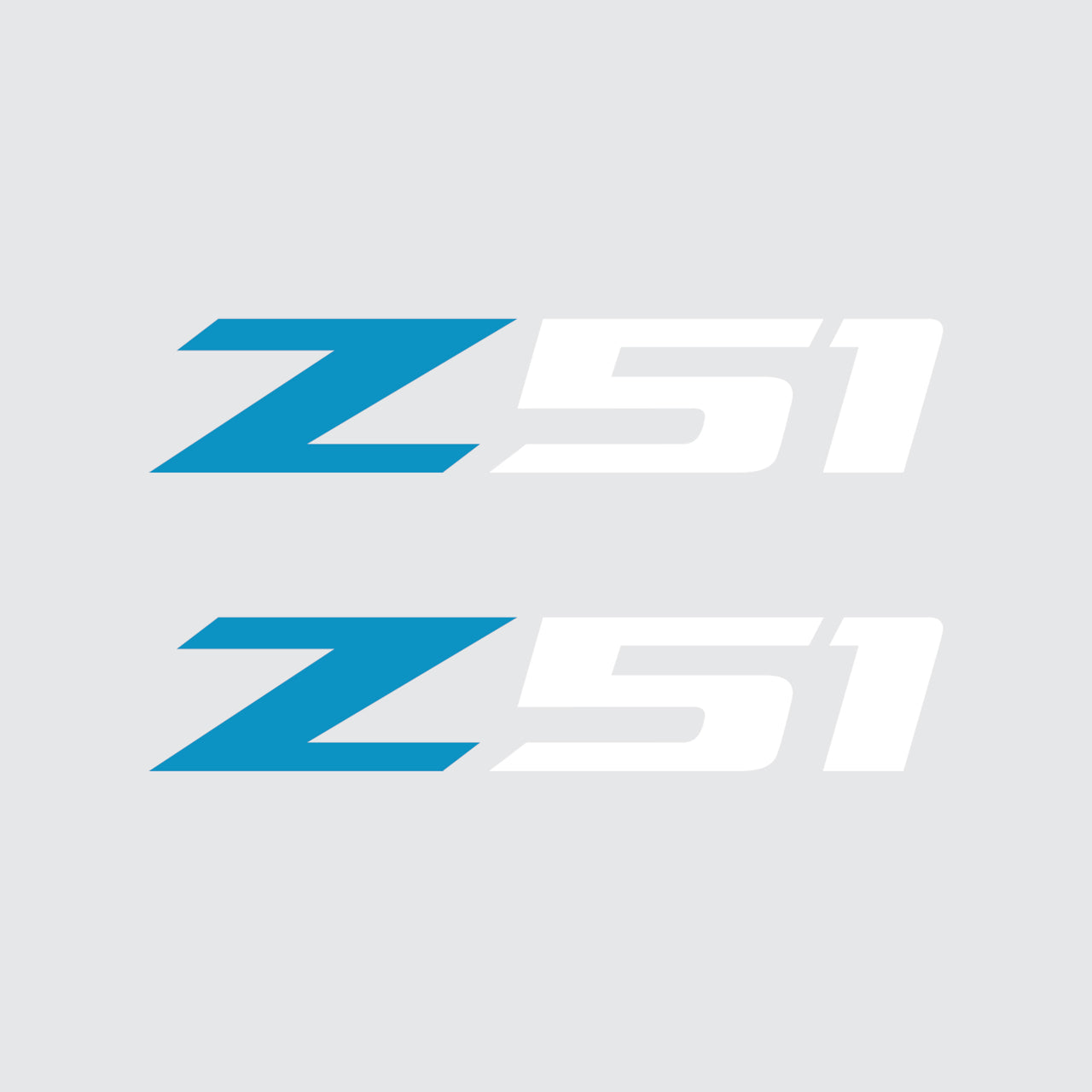 2005-2019 Corvette Z51 Fender Vent Decals - Pair - Gloss Tension Blue Z/Matte White 51 - Small - CA-75186-Corvette-Store-Online