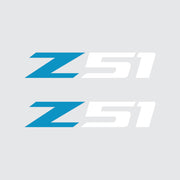 2005-2019 Corvette Z51 Fender Vent Decals - Pair - Gloss Tension Blue Z/Matte White 51 - Small - CA-75186-Corvette-Store-Online